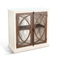 Ketty Accent Cabinet | Glass Doors | White Brown Mahogany Mindy Wood