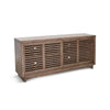 Jave TV Stand Media Cabinet | Slatted Doors | Shelves | Brown Wood 65"