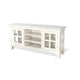 Kobe TV Stand Media Cabinet | Glass Doors | Farmhouse White 62’’ BM339876