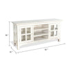 Kobe TV Stand Media Cabinet | Glass Doors | Farmhouse White 62’’ BM339876