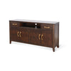 Karen Media Console | Gold Accents | 2 Drawers 4 Doors | Brown 62’’ BM339878