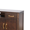 Karen Media Console | Gold Accents | 2 Drawers 4 Doors | Brown 62’’ BM339878