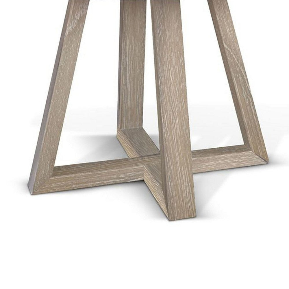 Dilly Dining Table | 60" Round | Pedestal Base | Wheat Light Gray Wood