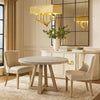 Dilly Dining Table | 60" Round | Pedestal Base | Wheat Light Gray Wood