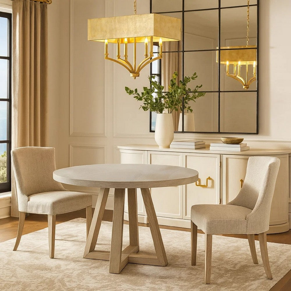 Dilly Dining Table | 60" Round | Pedestal Base | Wheat Light Gray Wood