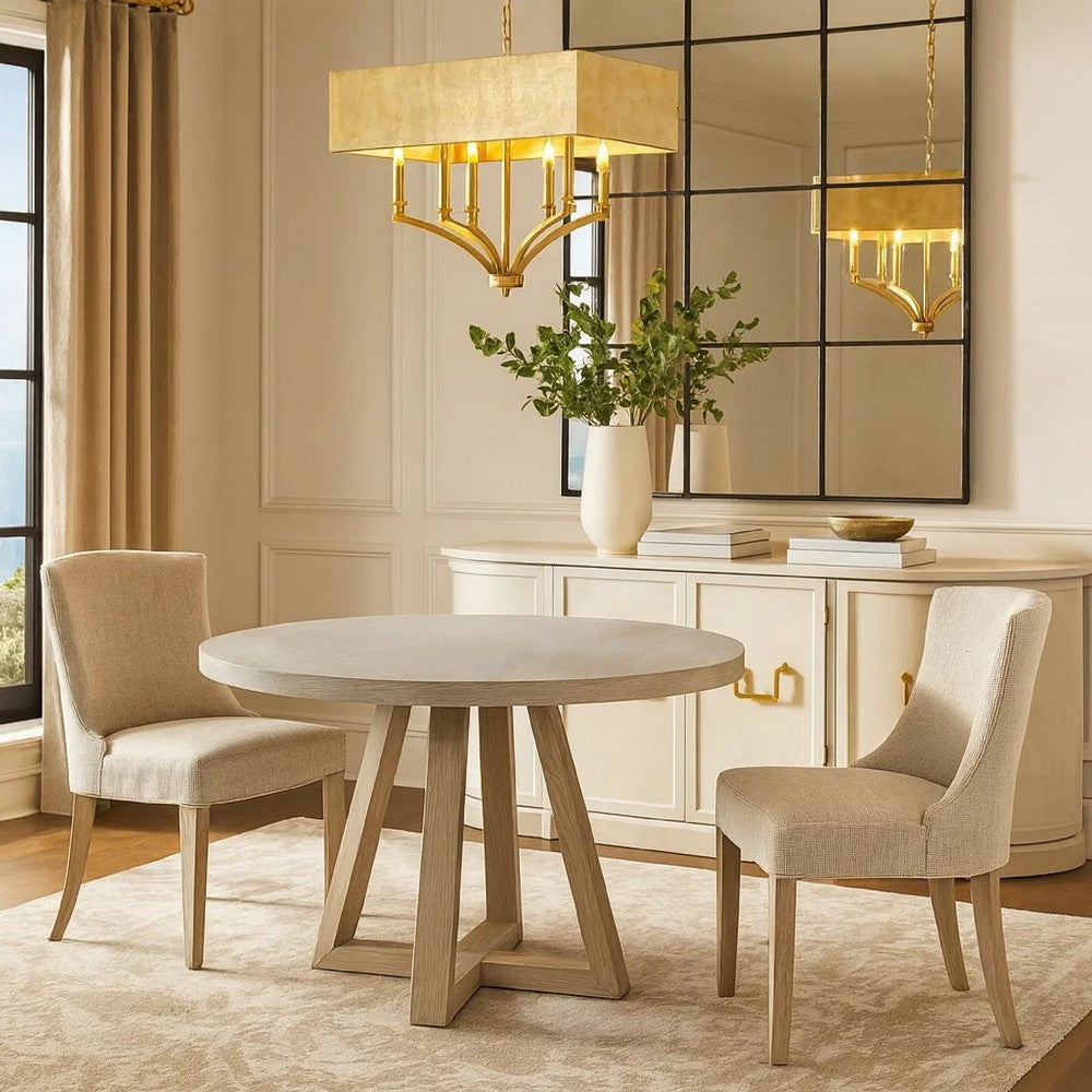 Dilly Dining Table | 60’’ Round | Pedestal Base | Wheat Light Gray Wood BM339879