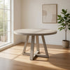 Dilly Dining Table | 60" Round | Pedestal Base | Wheat Light Gray Wood