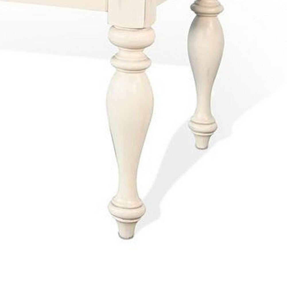 Dean Dining Table | 60- 84’’ Extendable Top Turned Legs | White Mindi Wood BM339886