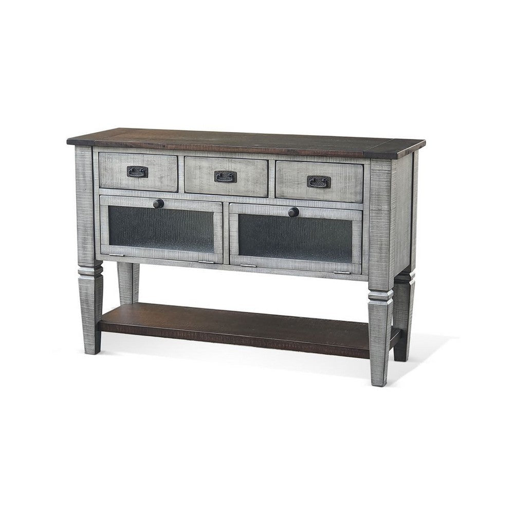 Camie Sideboard Server | Drop Down Drawers | Waterfall Brown Gray Mahogany BM339887
