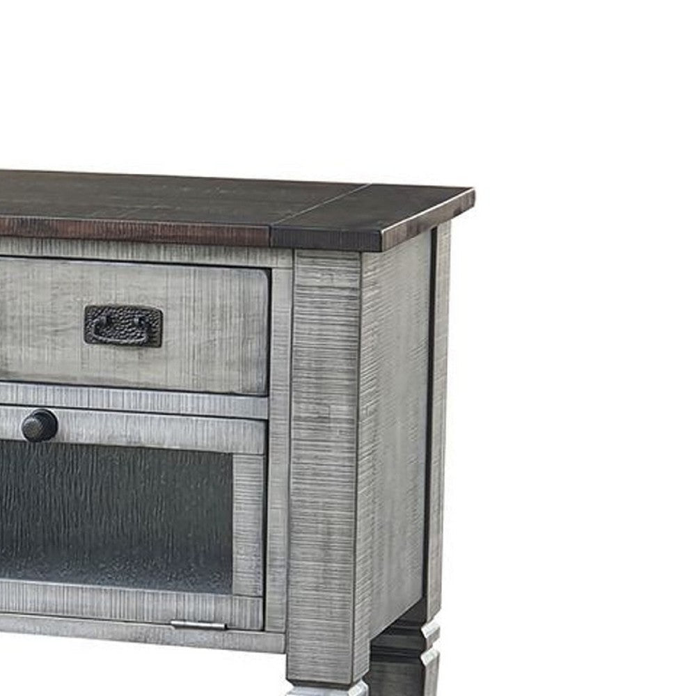 Camie Sideboard Server | Drop Down Drawers | Waterfall Brown Gray Mahogany BM339887
