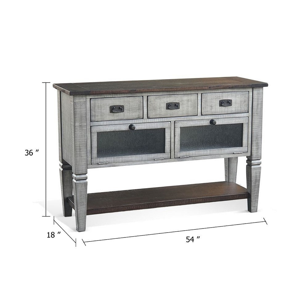 Camie Sideboard Server | Drop Down Drawers | Waterfall Brown Gray Mahogany BM339887