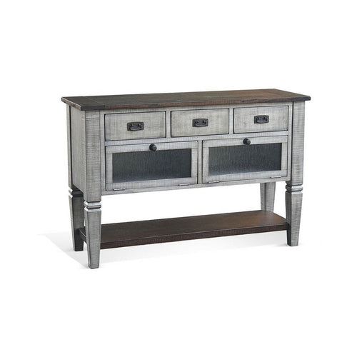 Camie Sideboard Server | Drop Down Drawers | Waterfall Brown Gray Mahogany