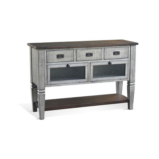 Camie Sideboard Server | Drop Down Drawers | Waterfall Brown Gray Mahogany