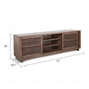 Jave TV Stand Media Cabinet | Slatted Doors & Shelves | Brown 75’’ BM339888