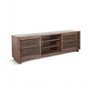 Jave TV Stand Media Cabinet | Slatted Doors & Shelves | Brown 75"