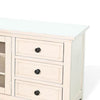 Xyla TV Stand Media Cabinet Glass Door | 6 Drawers | White Wood | 62’’