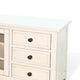 Xyla TV Stand Media Cabinet Glass Door | 6 Drawers | White Wood | 62’’