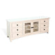 Xyla TV Stand Media Cabinet Glass Door | 6 Drawers | White Wood | 62"