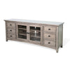Xyla TV Stand Media Cabinet Glass Door | 6 Drawers | Gray Wood | 62’’