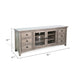 Xyla TV Stand Media Cabinet Glass Door | 6 Drawers | Gray Wood | 62’’