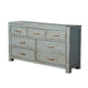 Azael Wide Dresser Chest | 4 Large & 3 Small Drawers | Blue Wood BM339894