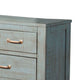 Azael Wide Dresser Chest | 4 Large & 3 Small Drawers | Blue Wood BM339894