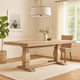 Anna Dining Table | Carved Legs | Natural Wheat Wood | 84" Rectangular
