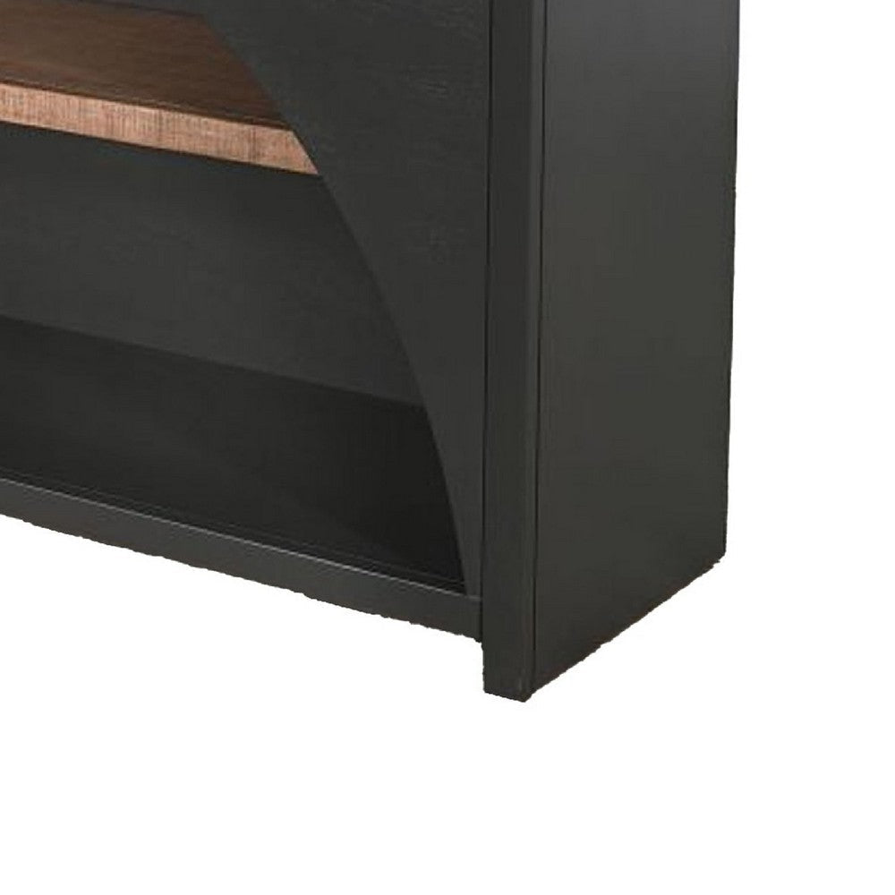 Jenne Server | Arched Cutout | Middle Shelves | Black Mahogany Wood BM339896