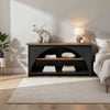 Jenne Server | Arched Cutout | Middle Shelves | Black Mahogany Wood