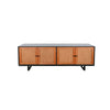 Addy Sideboard Accent Cabinet | 4 Natural Woven Cane Doors | Black Mahogany BM339898