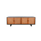 Addy Sideboard Accent Cabinet | 4 Natural Woven Cane Doors | Black Mahogany BM339898