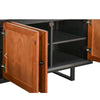 Addy Sideboard Accent Cabinet | 4 Natural Woven Cane Doors | Black Mahogany