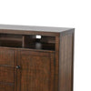 Raven TV Stand Media Cabinet | Brown Mahogany Wood 66"