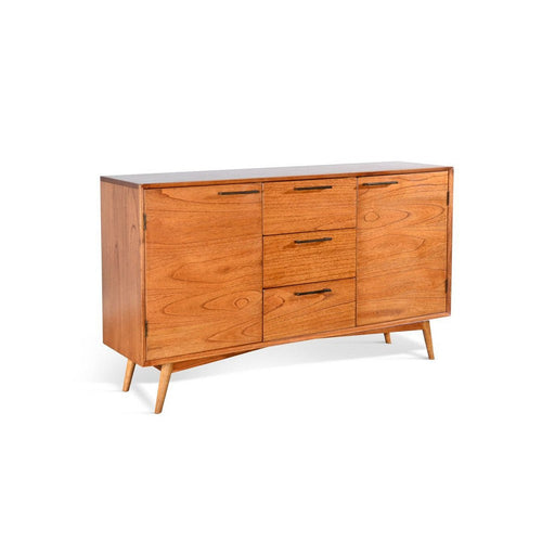 Anara Sideboard Buffet Console | 2 Cabinet Doors | Brown Mindi Wood