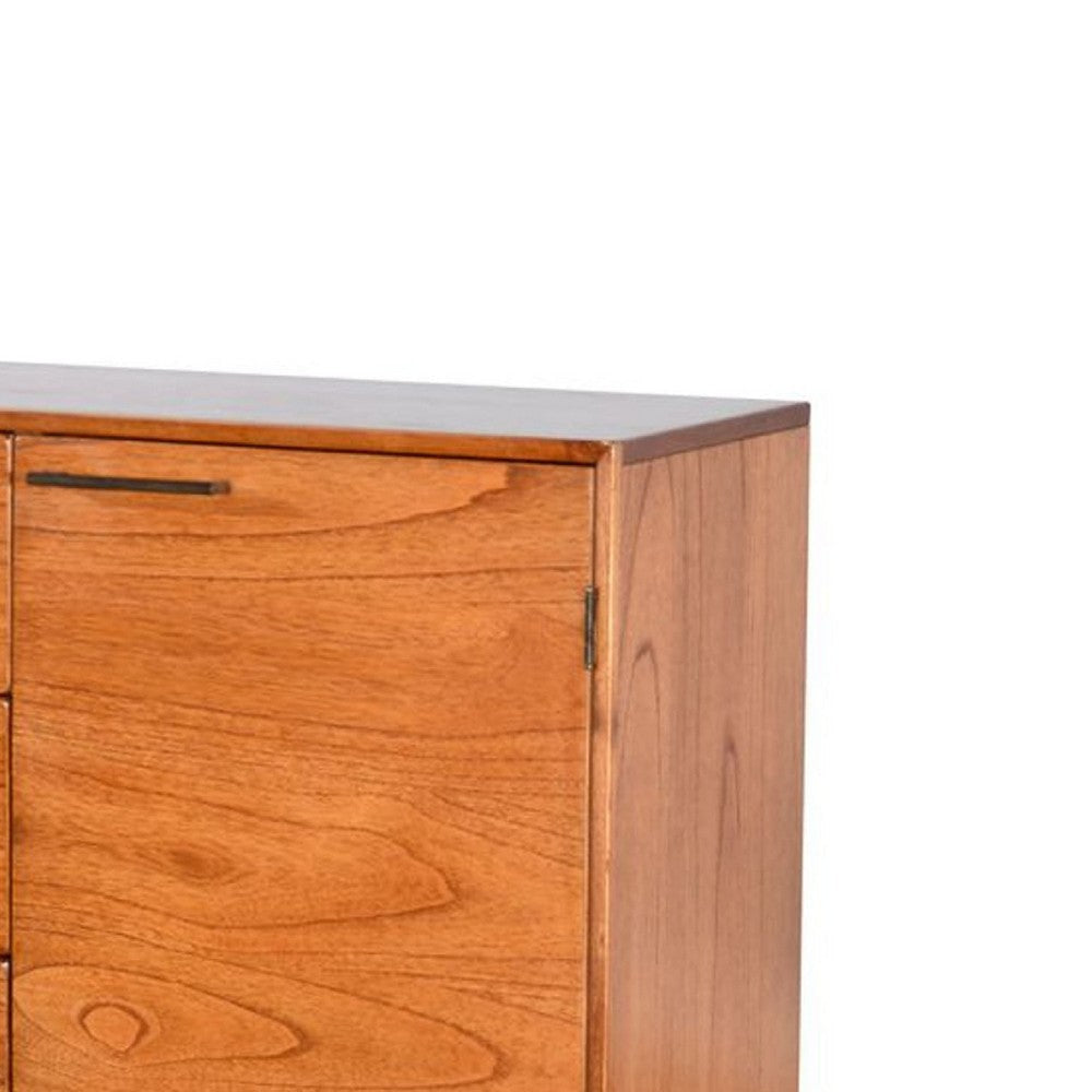 Anara Sideboard Buffet Console | 2 Cabinet Doors | Brown Mindi Wood BM339902