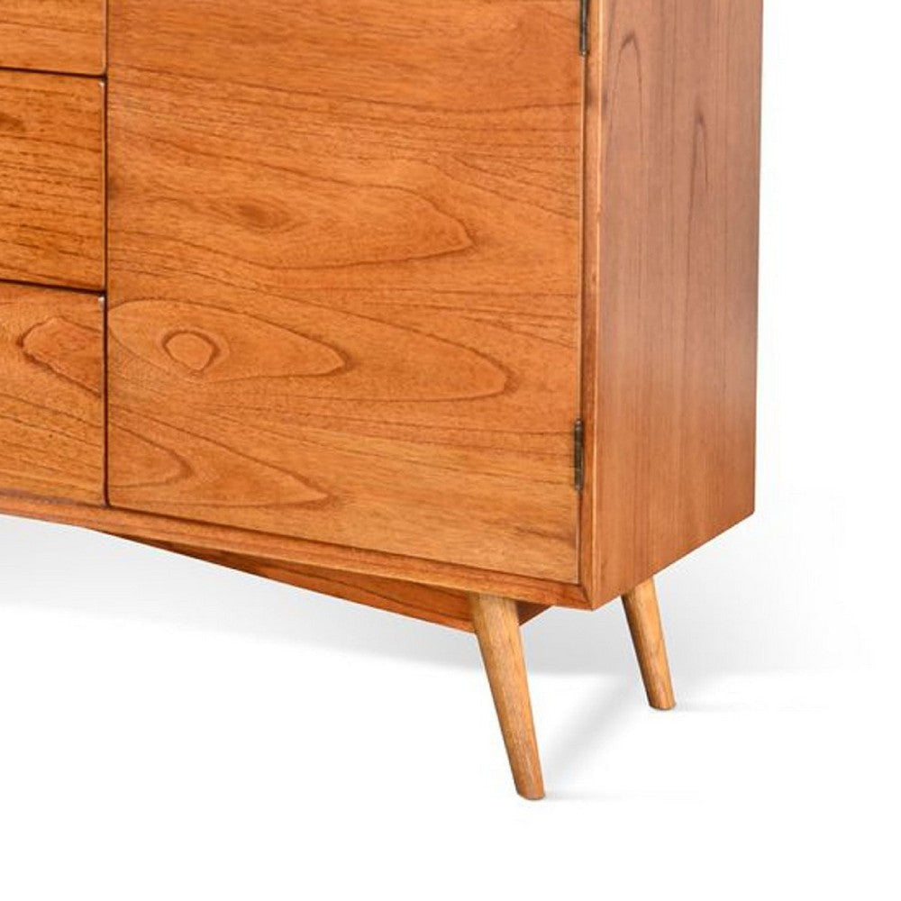 Anara Sideboard Buffet Console | 2 Cabinet Doors | Brown Mindi Wood BM339902