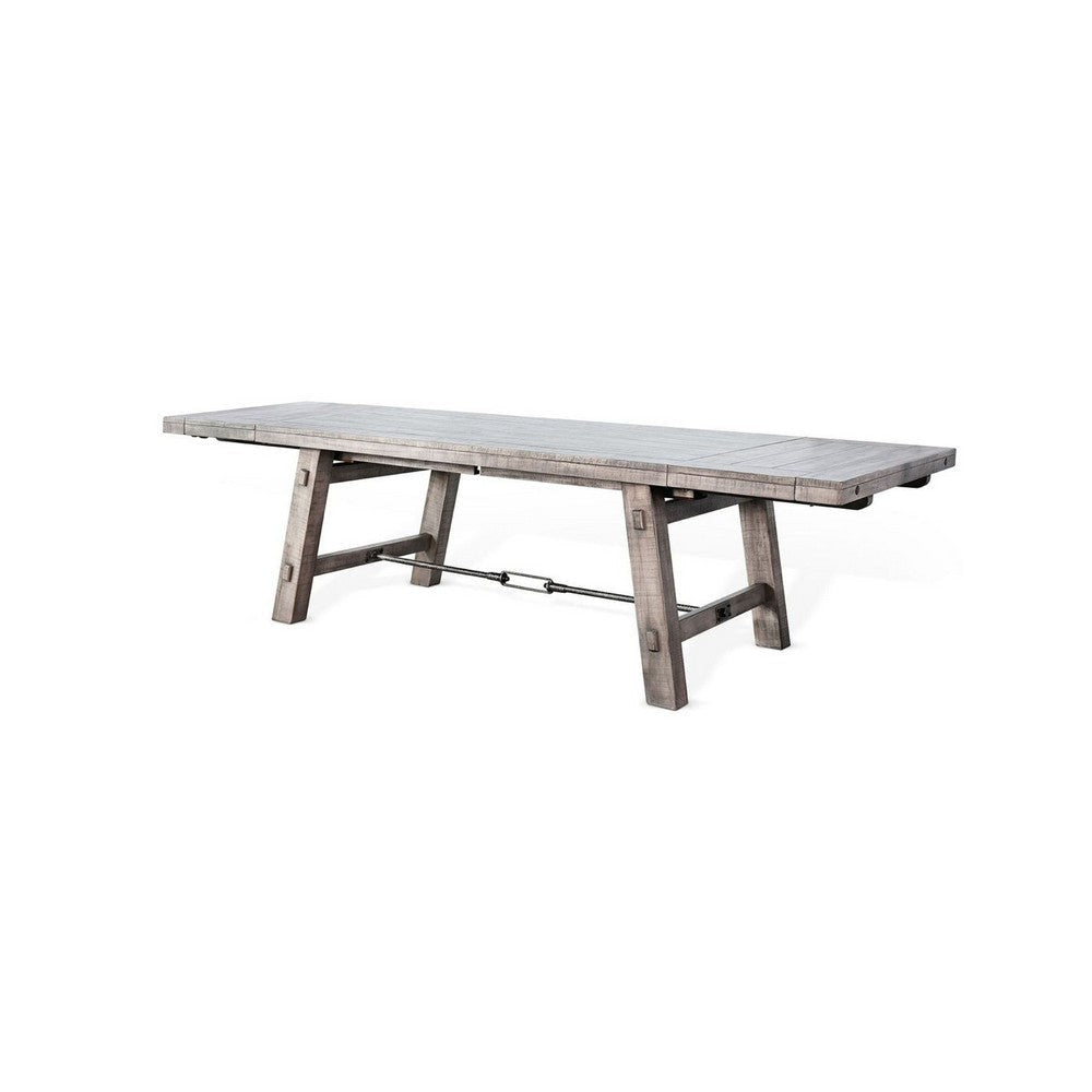 Zeka Dining Table | Turnbuckle Design Gray Wood | 76-106’’ Extendable Top BM339904