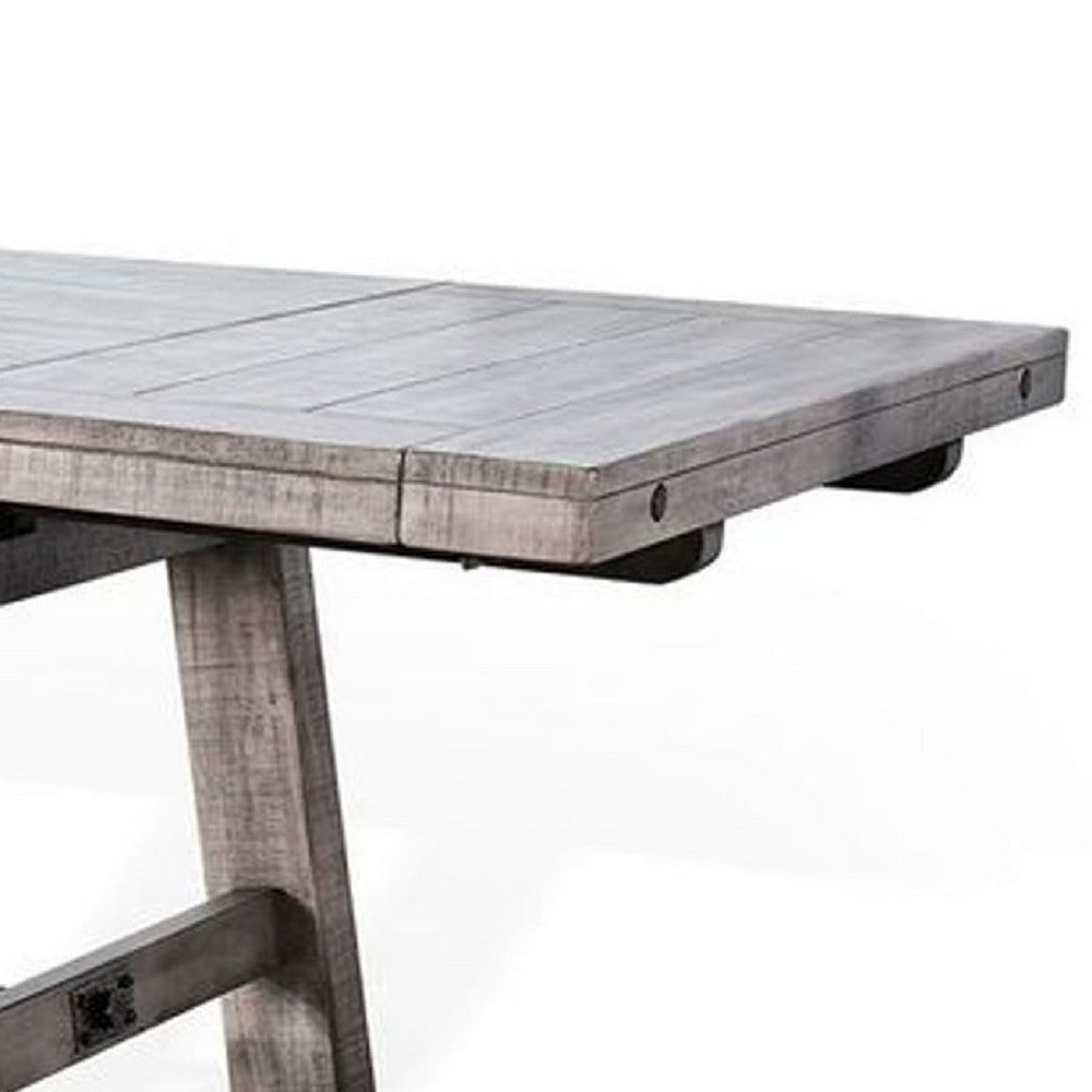 Zeka Dining Table | Turnbuckle Design Gray Wood | 76-106’’ Extendable Top BM339904