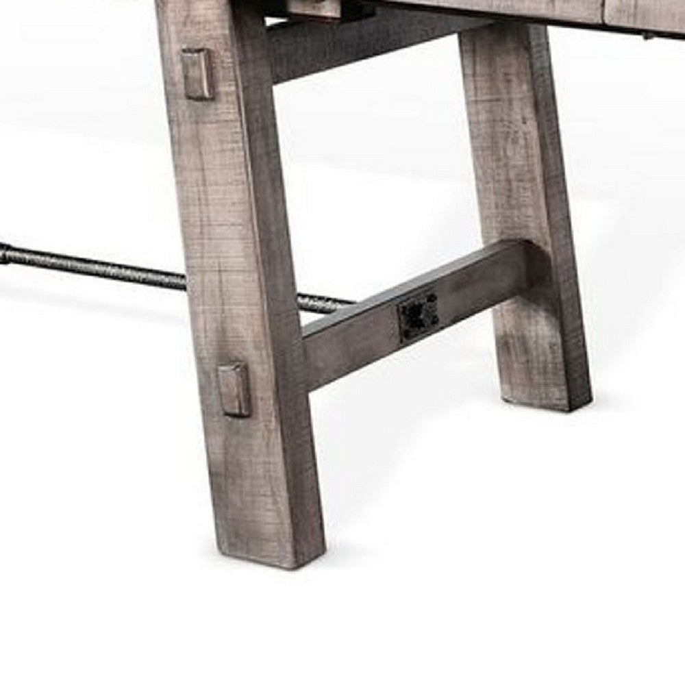 Zeka Dining Table | Turnbuckle Design Gray Wood | 76-106’’ Extendable Top BM339904