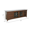 Xyla 72’’ TV Stand Media Cabinet | Glass Door | 6 Drawers | Brown