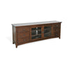 Xyla 72" TV Stand Media Cabinet | Glass Door | 6 Drawers | Brown