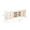 Xyla 72’’ TV Stand Media Cabinet | Glass Door | 6 Drawers | White