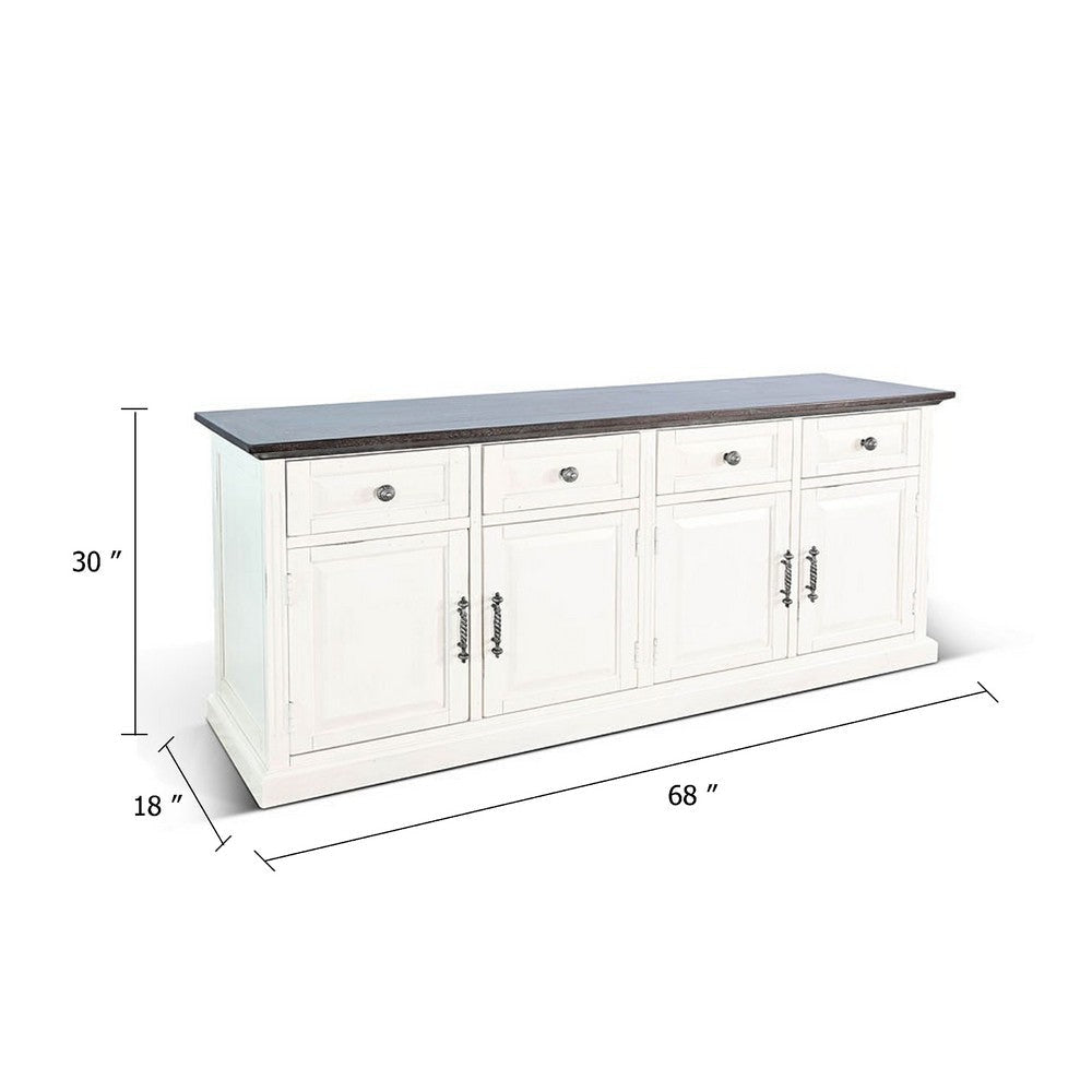 Orso Credenza | Drawer & Cabinet | Brown White Mahogany Mindi Wood BM339910