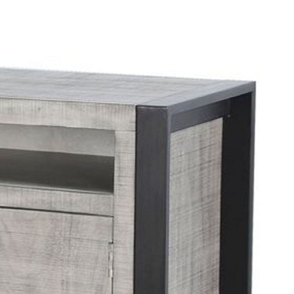 Zeka TV Console | Electric Fireplace Insert Space | Soundbar Shelf | Gray BM339911