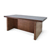 Wedy Dining Table | 86’’ Rectangular Top | Dark Brown Wood Block Base BM339912