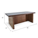 Wedy Dining Table | 86’’ Rectangular Top | Dark Brown Wood Block Base BM339912