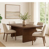 Wedy Dining Table | 86’’ Rectangular Top | Dark Brown Wood Block Base BM339912
