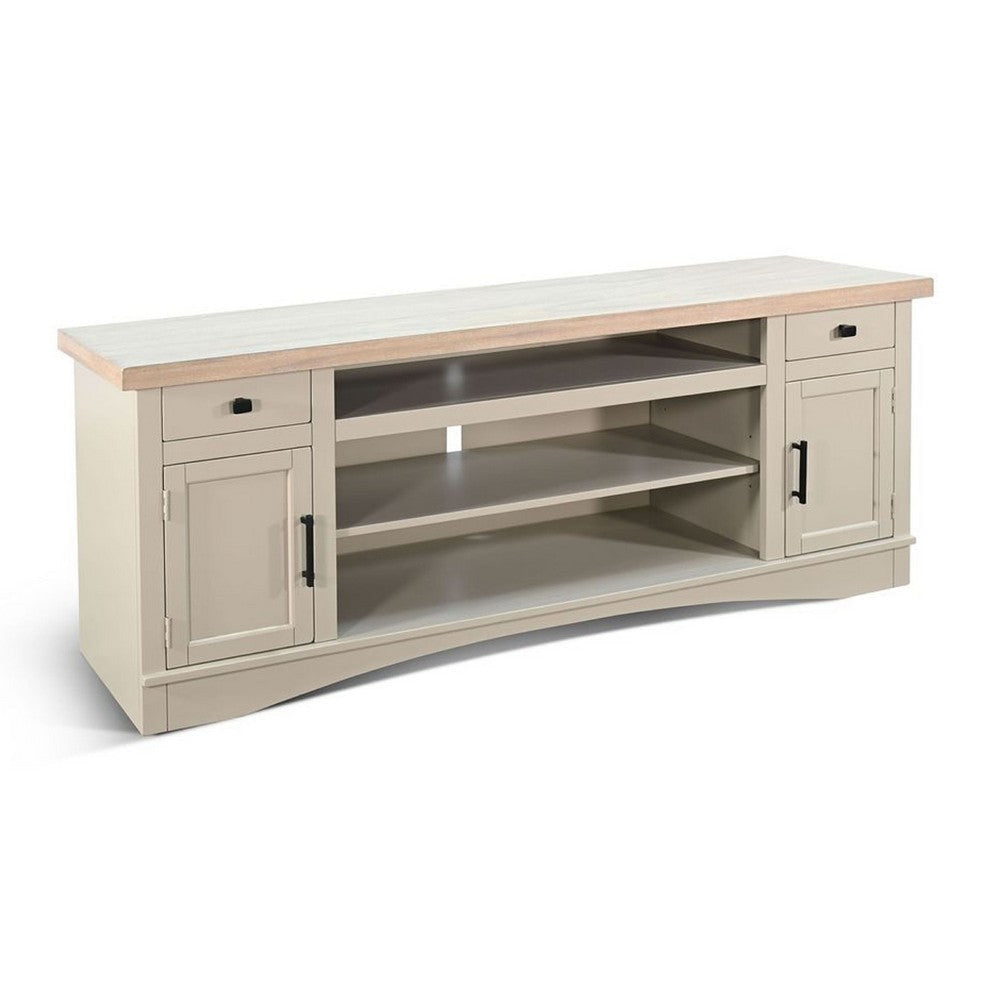 Sely | TV Media Entertainment Cabinet | 78" | 2 Drawers 2 Doors | Beige