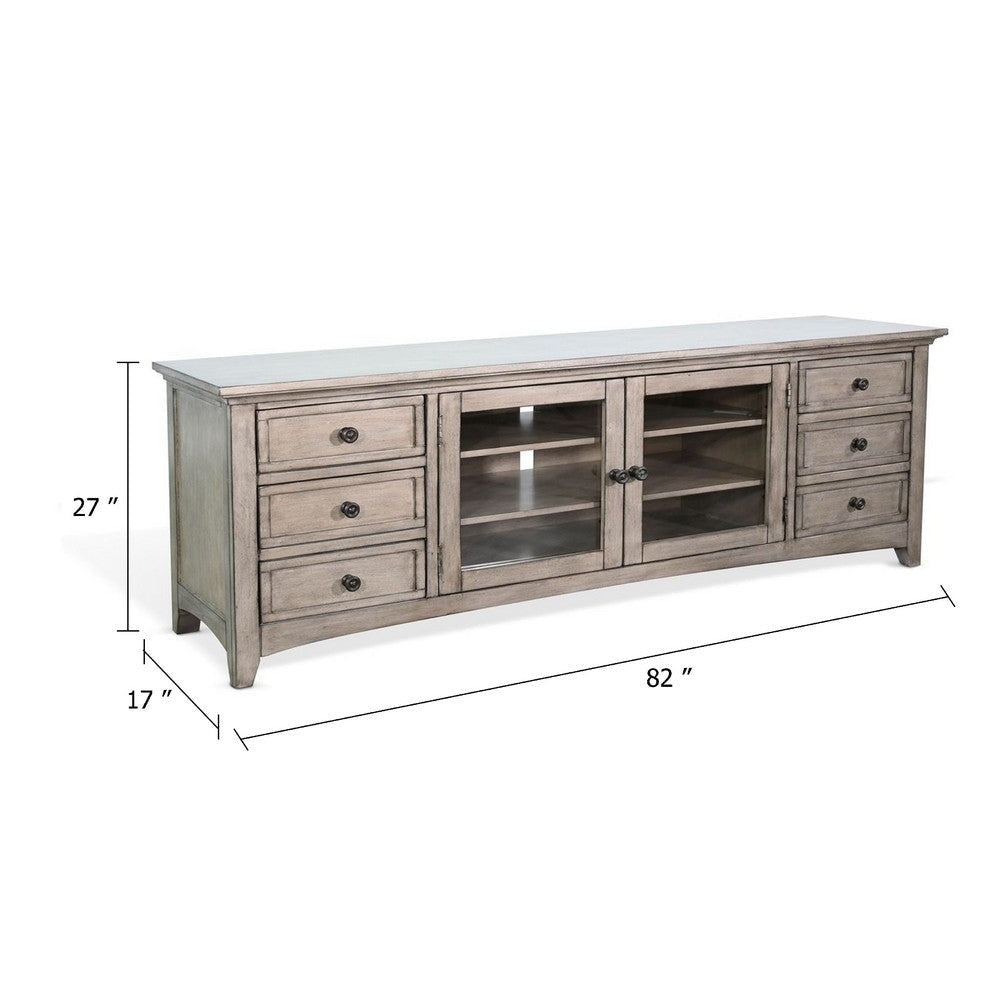 Lesy TV Media Entertainment Console | 82’’ | 6 Drawers 2 Doors | Gray BM339916