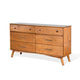 Amy 60"  Wide Dresser | 6 Drawers | Angled Legs | Brown Solid Wood